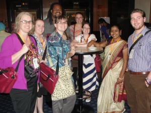 Wilkes University student teachers with an international group of scholars at the GSE Conference, March 2013