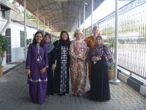 Miss Komal, Pn Khairi, Pn Rosemiah, MIss Annie (Principal), Prof gina, and Pn Junaita